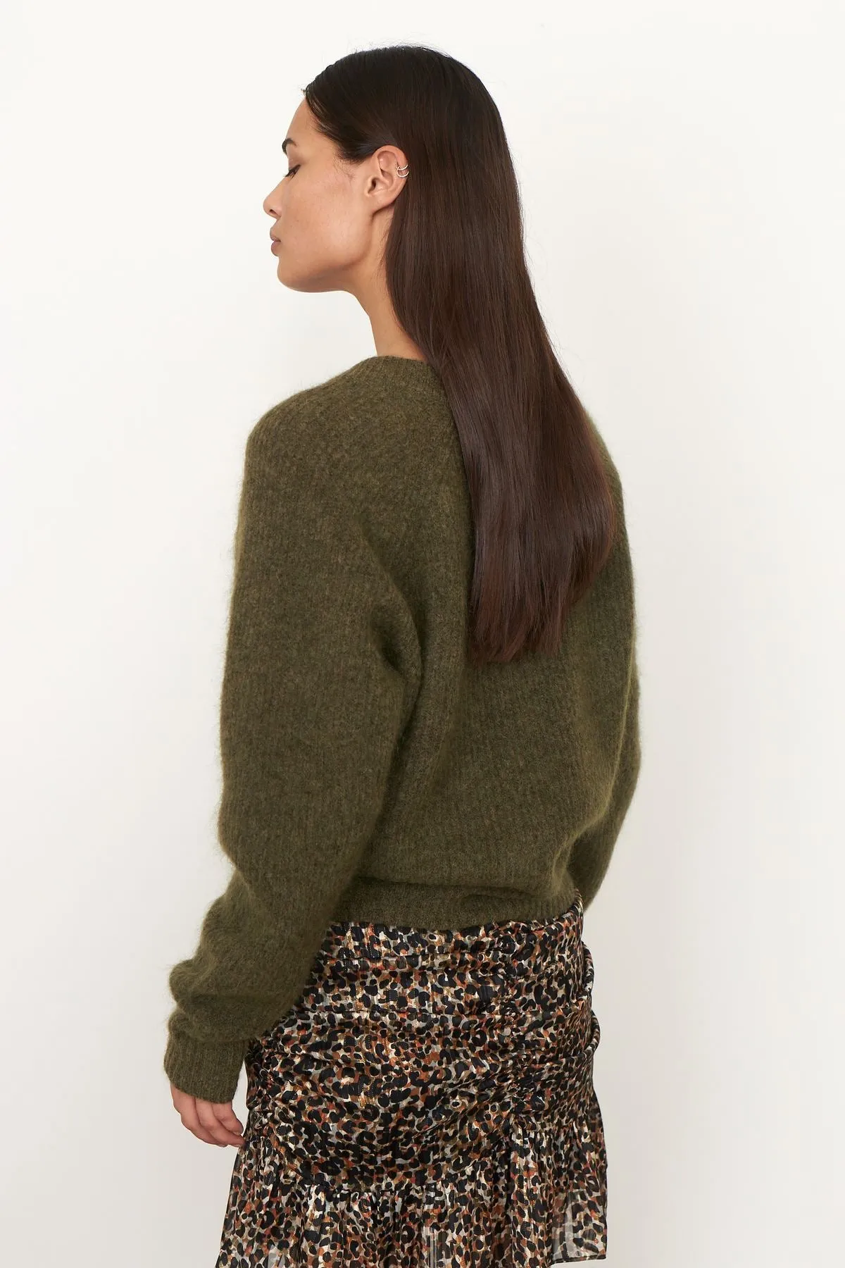 Brooky Knit Boxy Cardigan - Burnt Olive