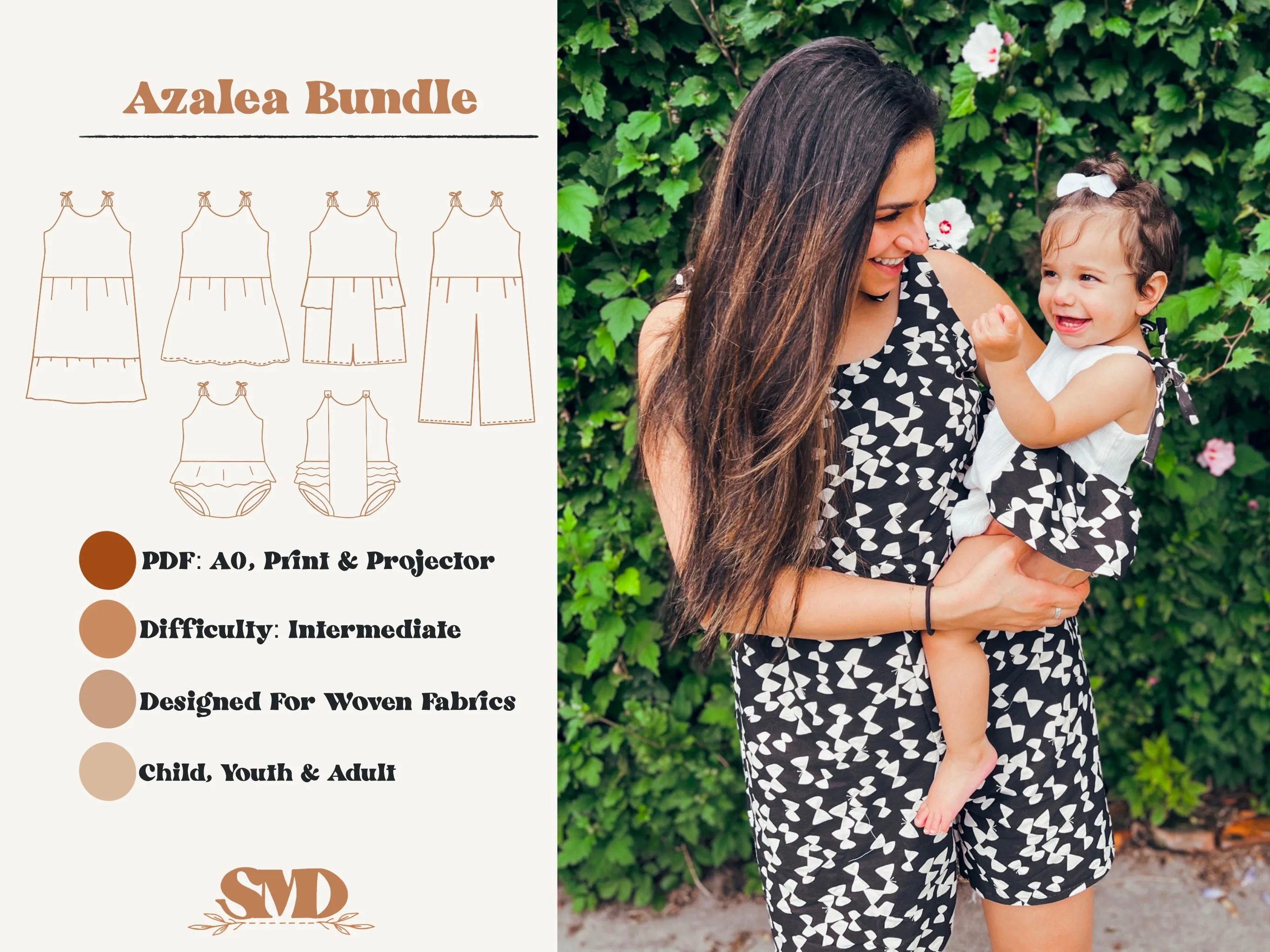 Bundle Azalea Romper and Dress Digital Sewing Pattern