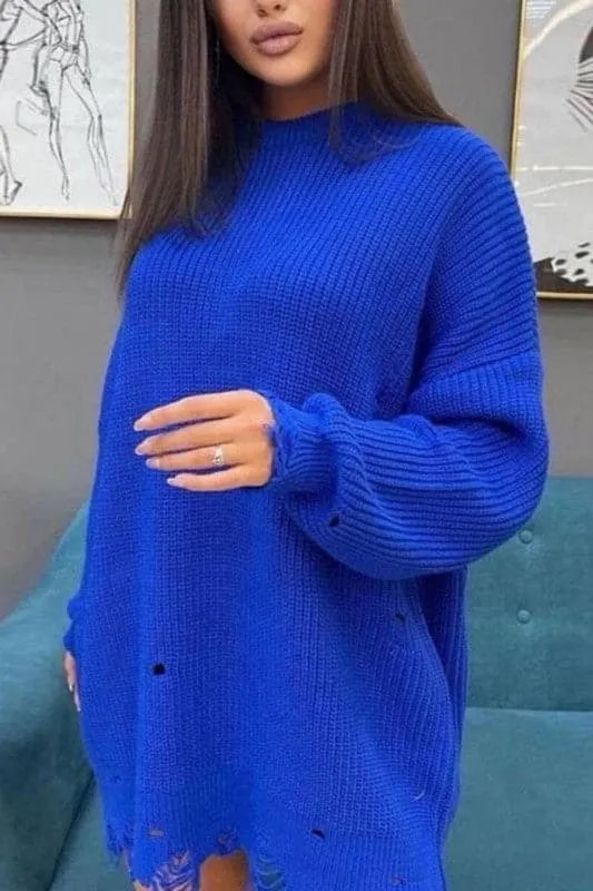 BX910 Loose Knitted Sweater Dress
