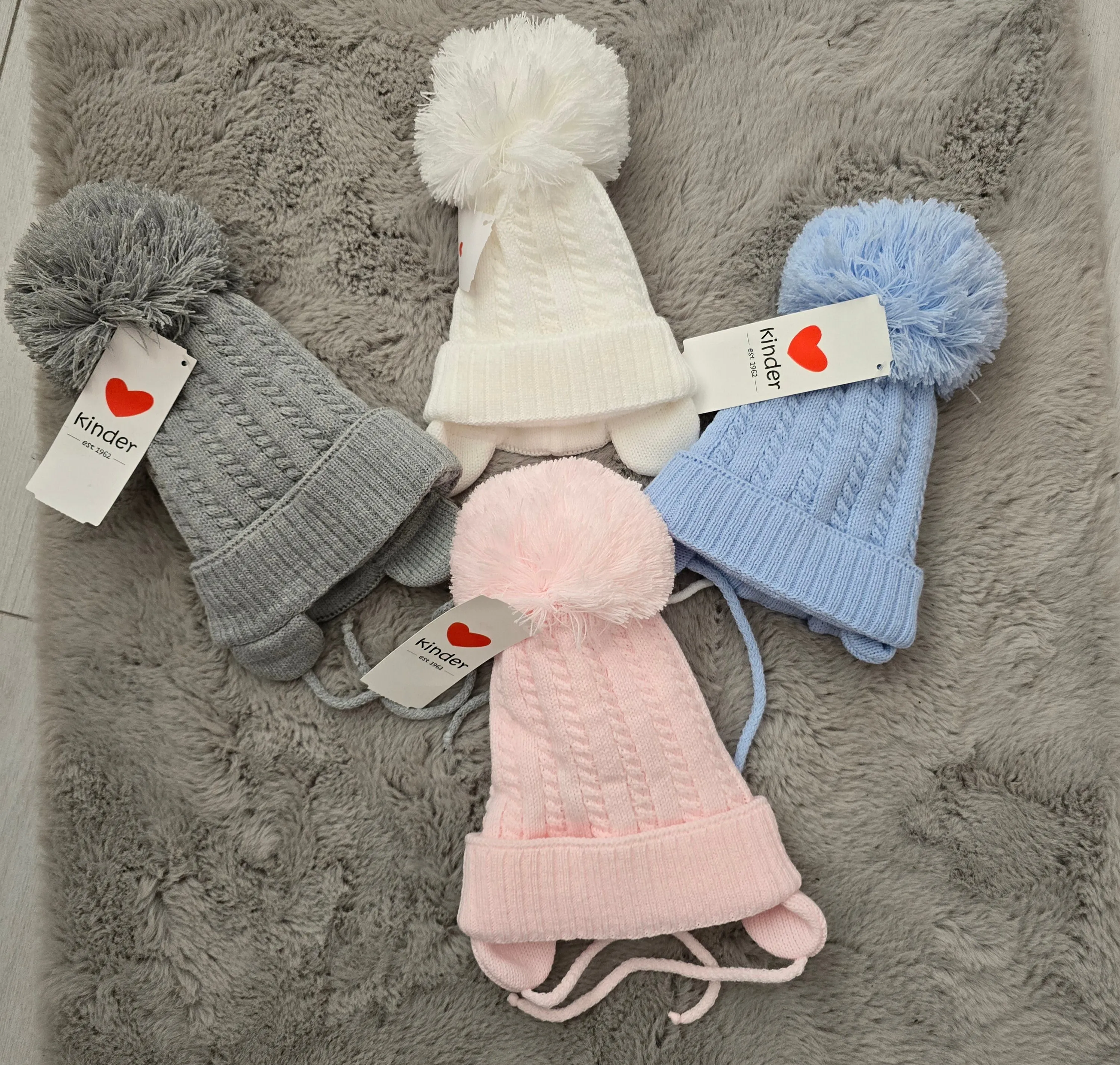 Cable Pompom Hats