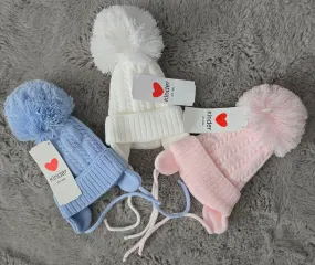 Cable Pompom Hats