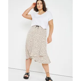 Capsule Tie Waist Mock Wrap Skirt Spot