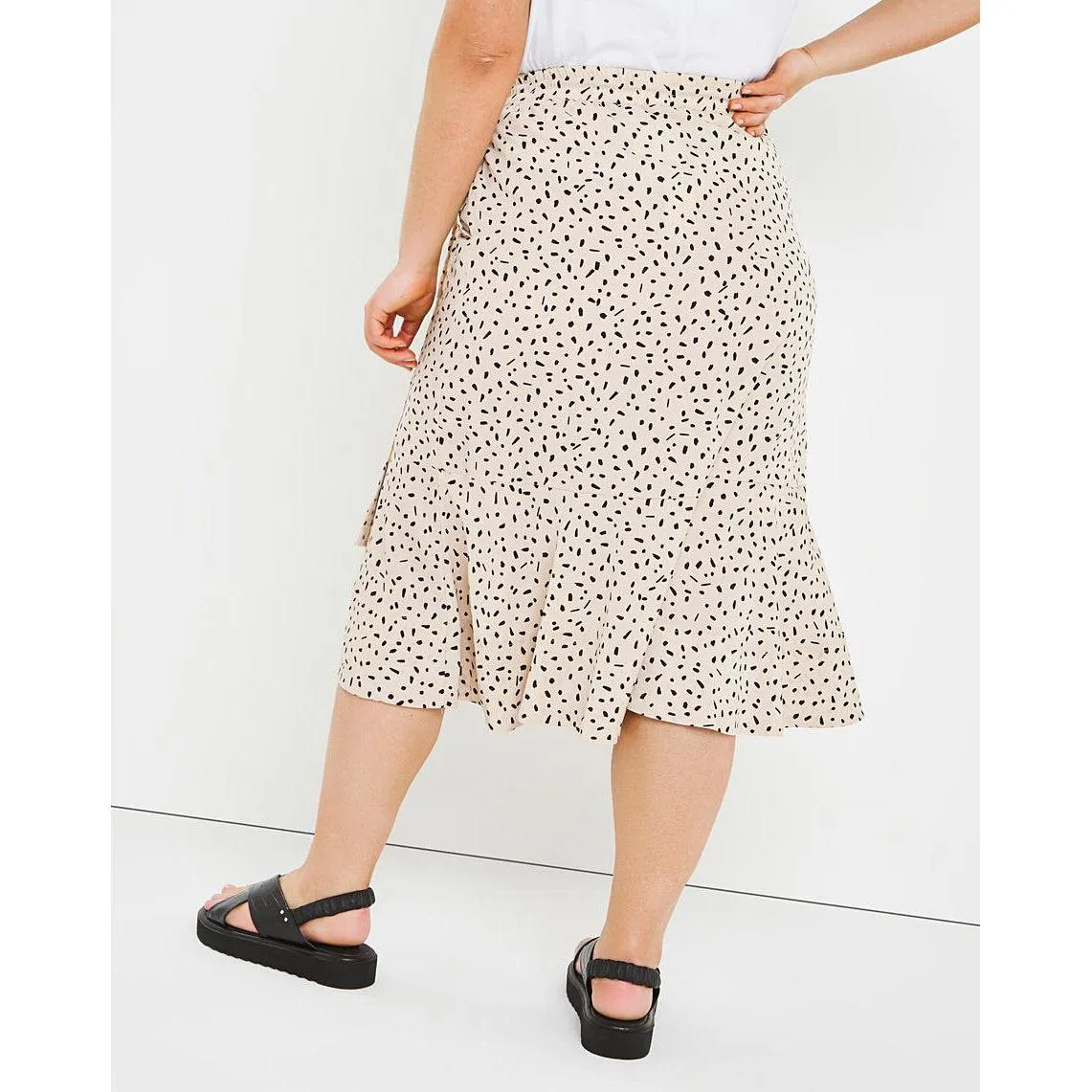 Capsule Tie Waist Mock Wrap Skirt Spot