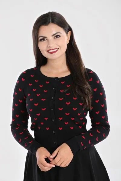 Carazon Cardigan - Black/Red -