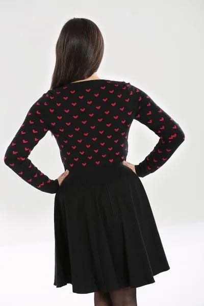 Carazon Cardigan - Black/Red -