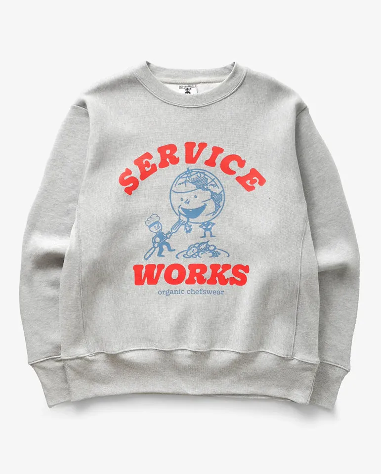 Chefswear Crew Neck Sweat Grey Marl