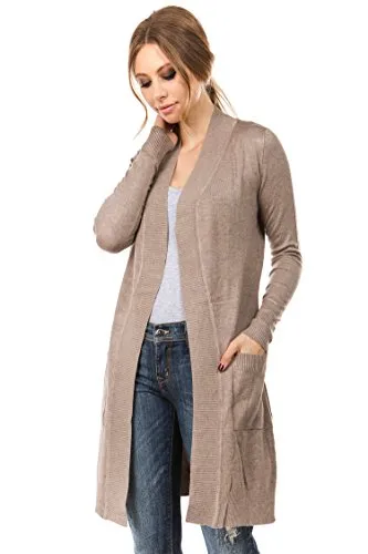 CIELO Women's Long Sleeve Sweater Duster Cardigan