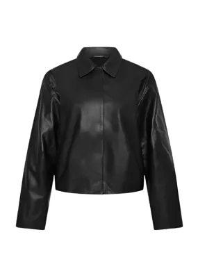 Cocoon Leather Jacket in Black