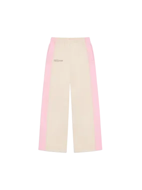 Color Block Loose Leg Track Pants—sakura pink