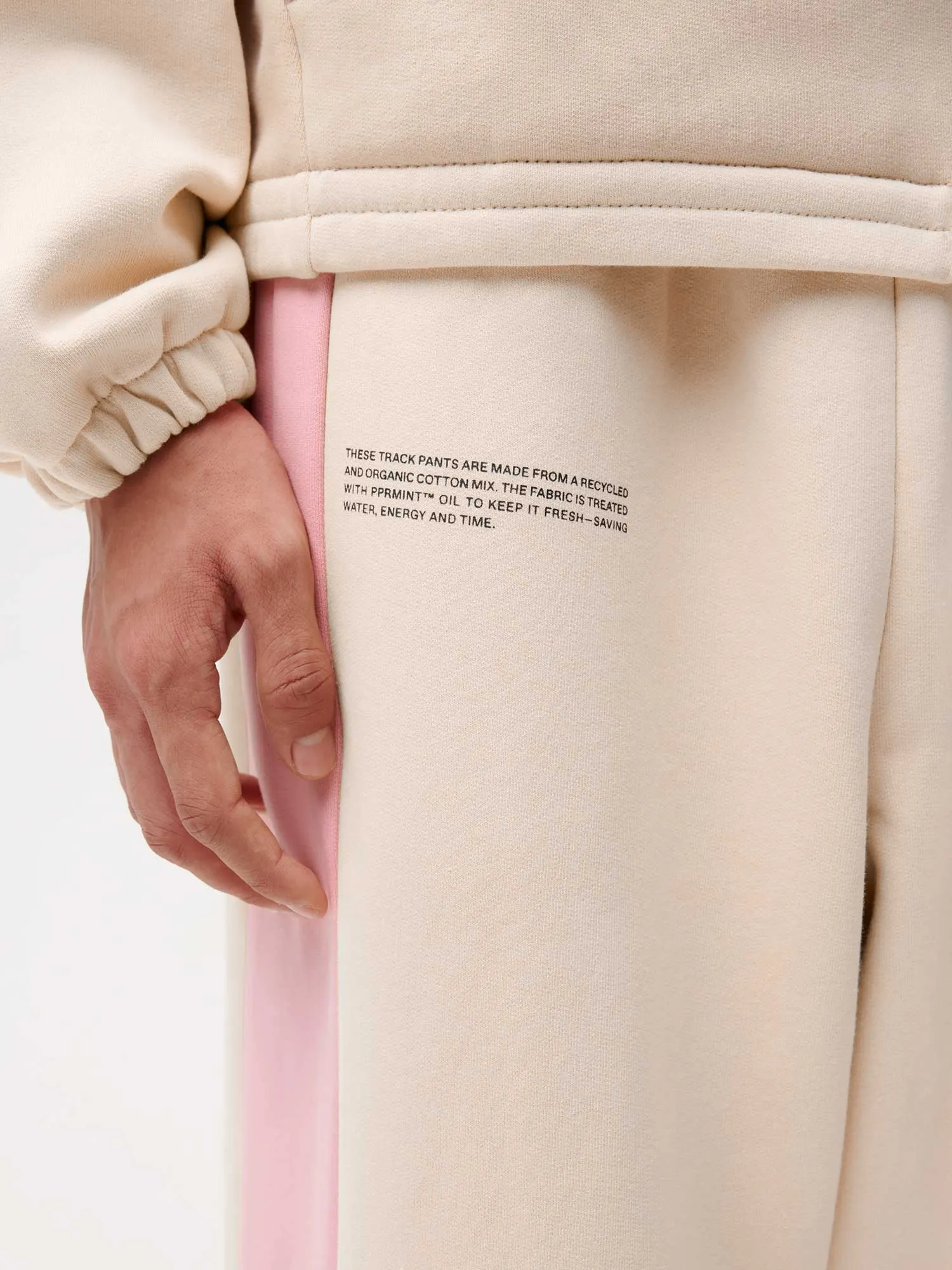 Color Block Loose Leg Track Pants—sakura pink