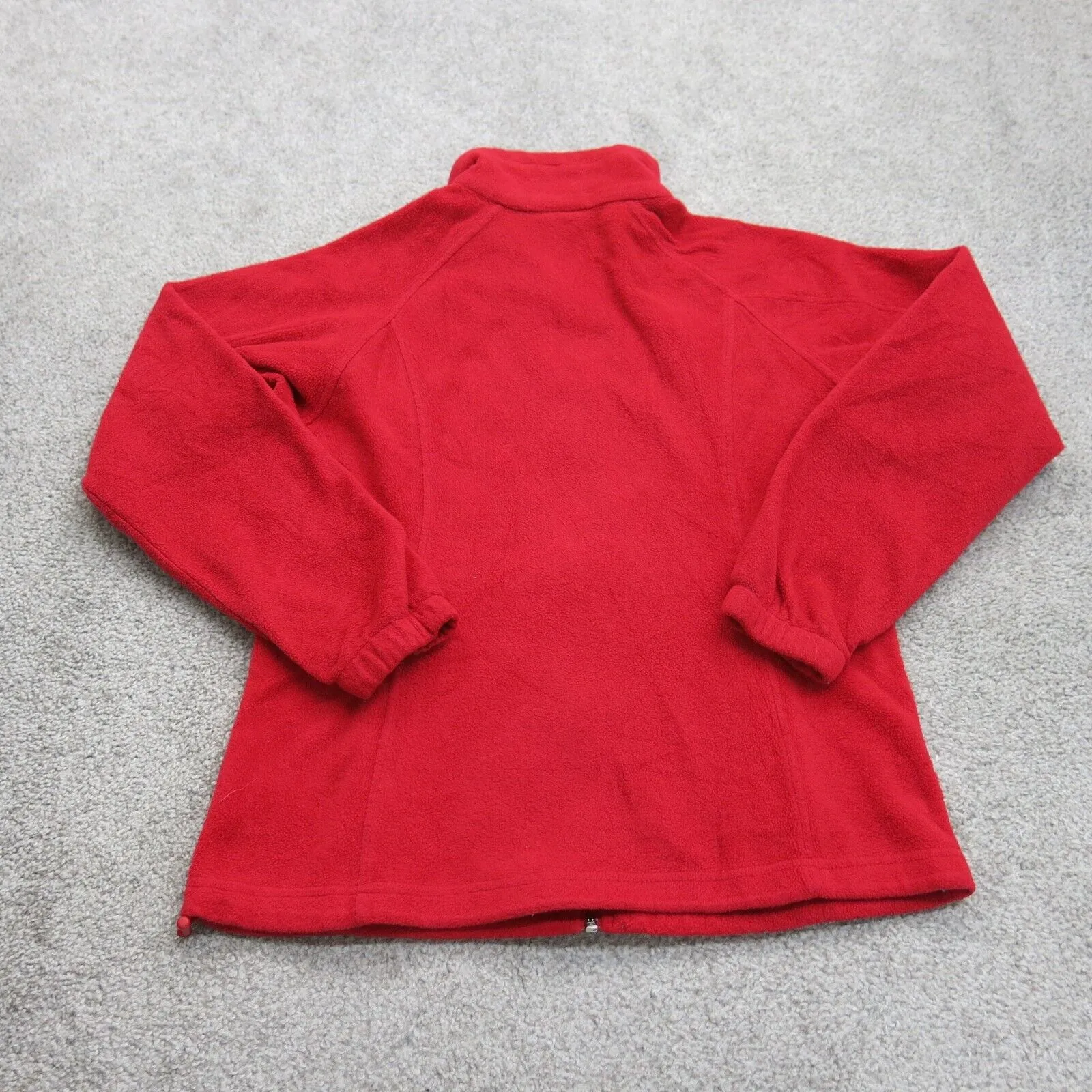 Columbia Womens Full Zip Up Fleece Jacket Long Sleeves Mock Neck Red Size Small