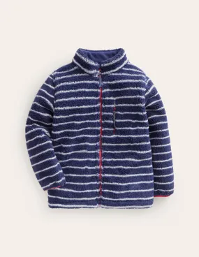 Cosy Windproof Fleece-College Navy / Ivory Stripe