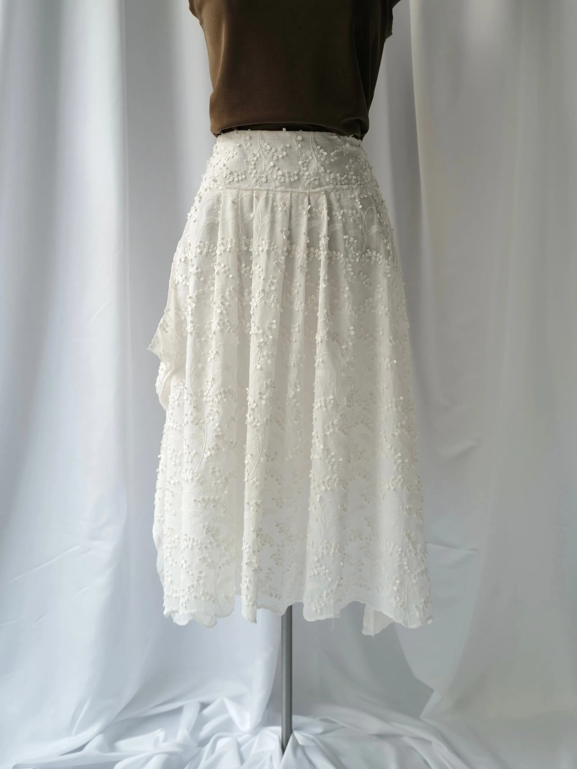 Cotton Skirt  with 3D-Embroidery  MIMOSA