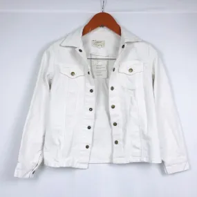 Current Elliott Cropped White Denim Jacket