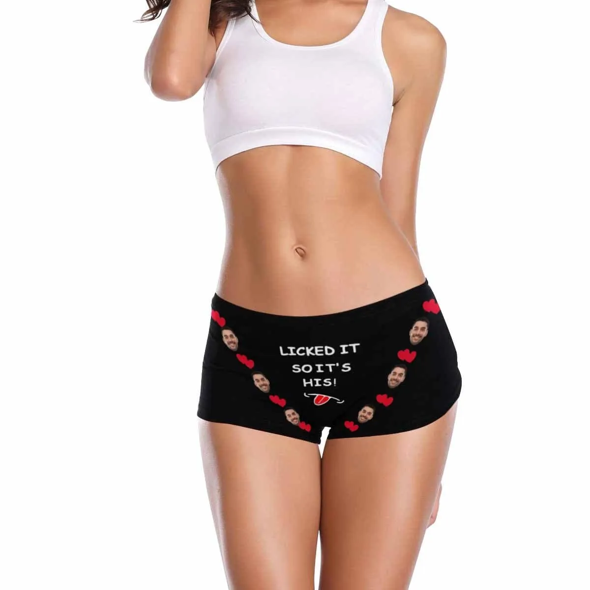 Custom Face Underwear Personalized Licked It Women's Boyshort Panties Funny Lovers Gift