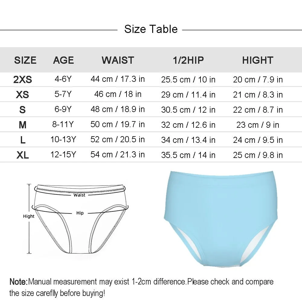Custom Face Yellow Duck Girl's Underwear Cotton Brief Panties