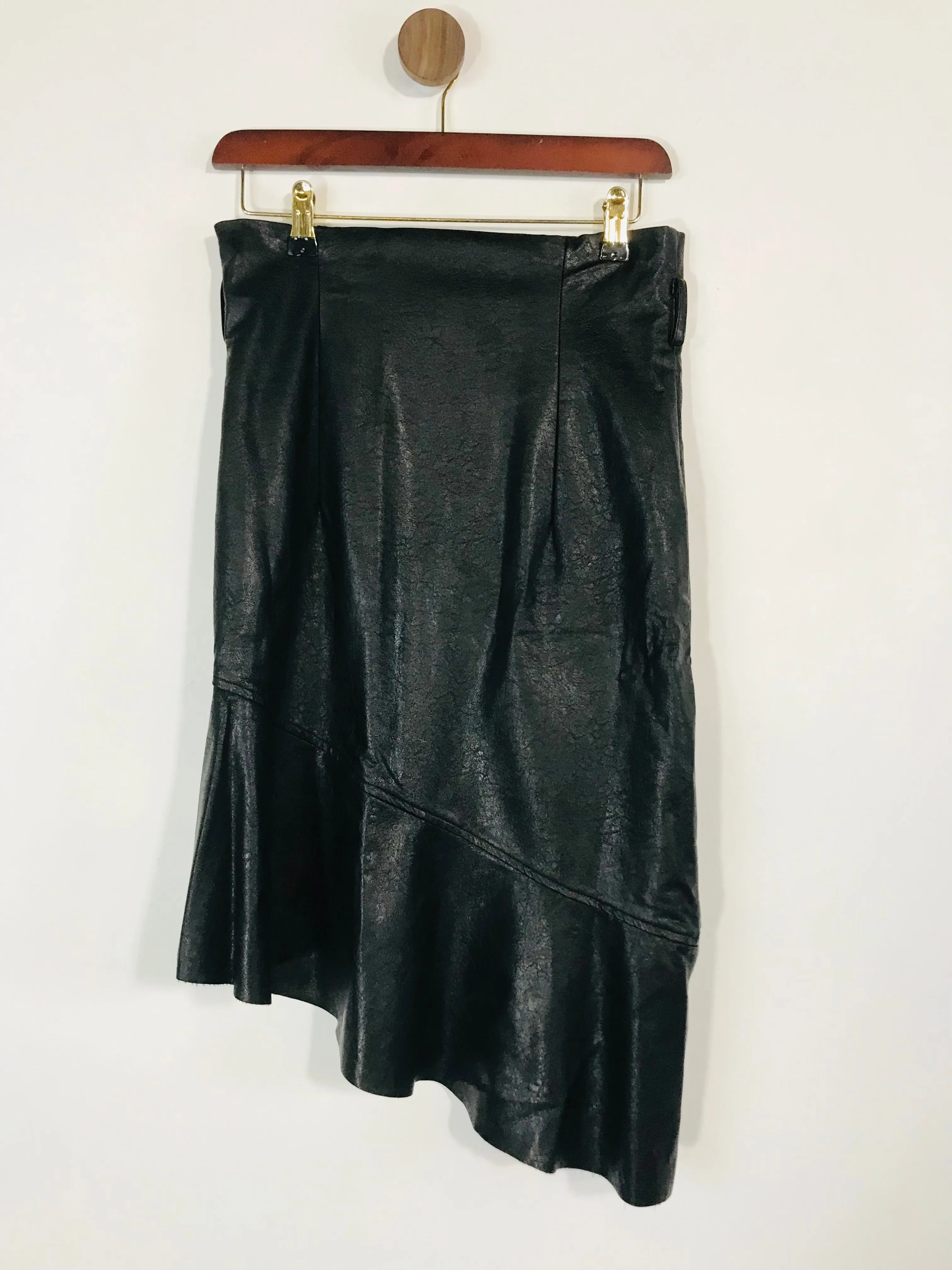 Diffuse Women's Faux Leather Midi Skirt | UK10 | Black