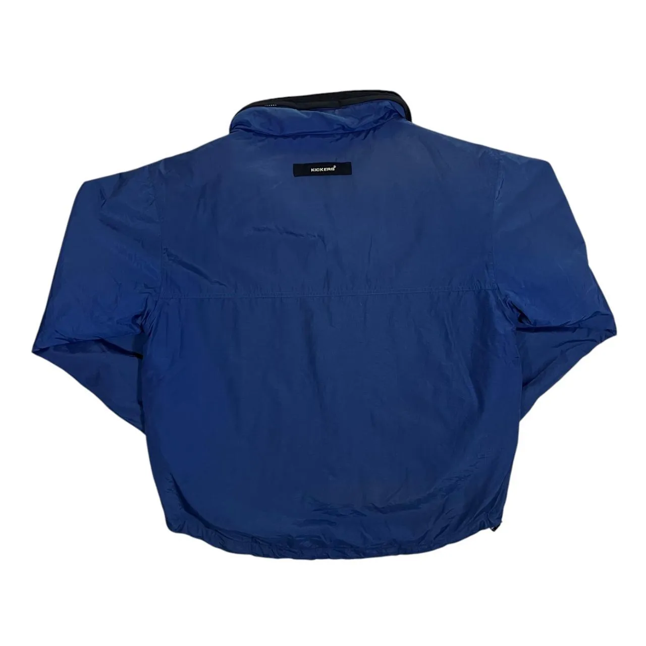 Early 00's KICKERS Classic Mini Logo Navy Blue Fleece Lined Windbreaker Jacket