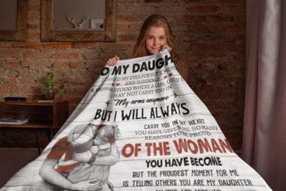 Emotional Dad and Daughter Blanket