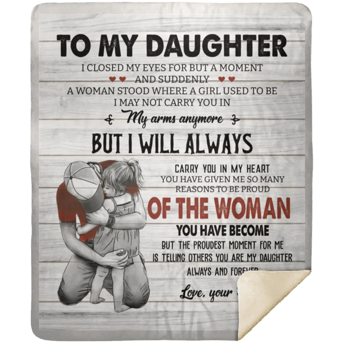 Emotional Dad and Daughter Blanket