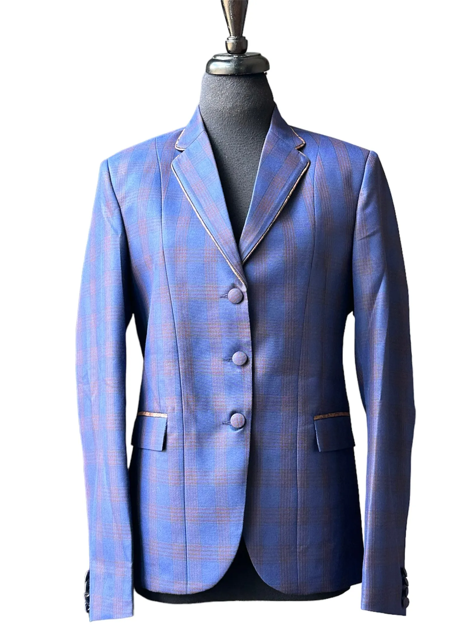 English Show Coat Blue and Bronze Plaid *One Only*