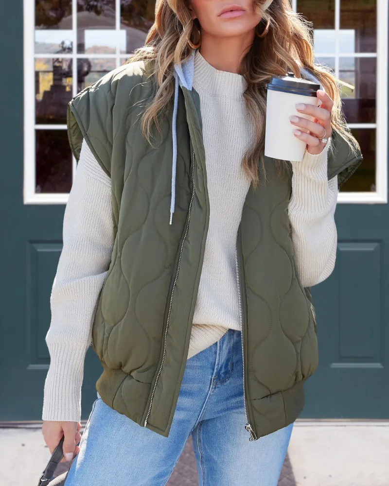 Fashion Hooded Quilted Vest