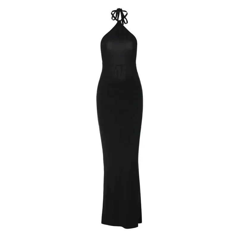 FLYTONN-Sexy spring and summer dresses, party dresses, graduation gifts,Dark Temptress Backless Maxi Dress