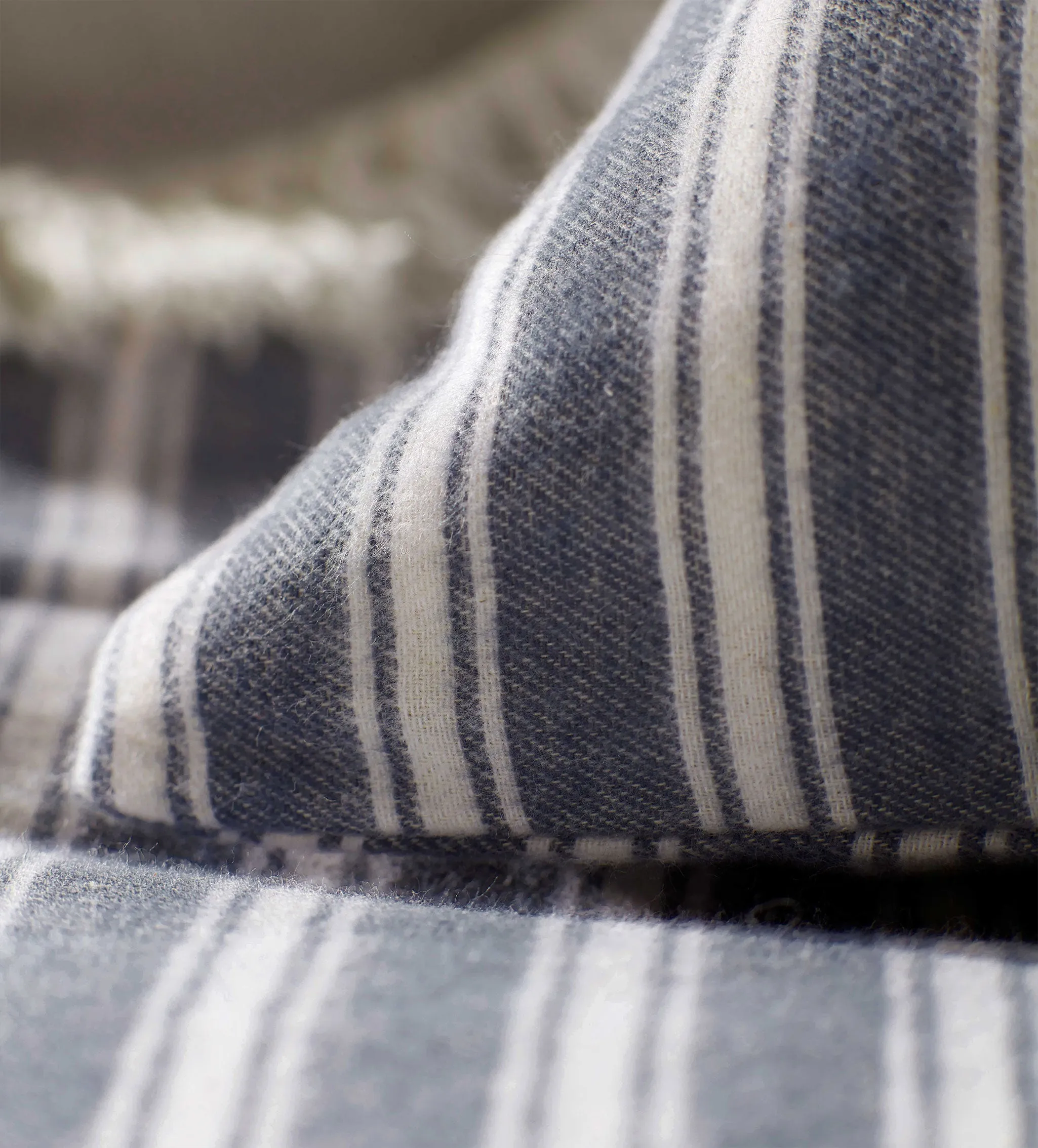 French Blue Fred Stripe Brushed 100% Organic Cotton Pillowcase