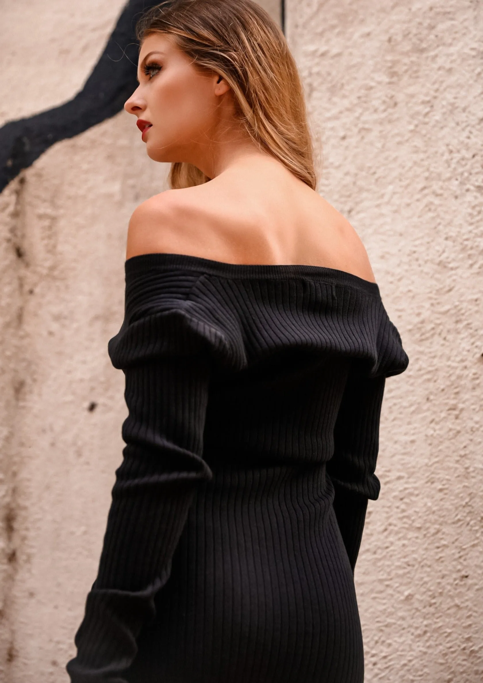 Freya Black Sweater Dress