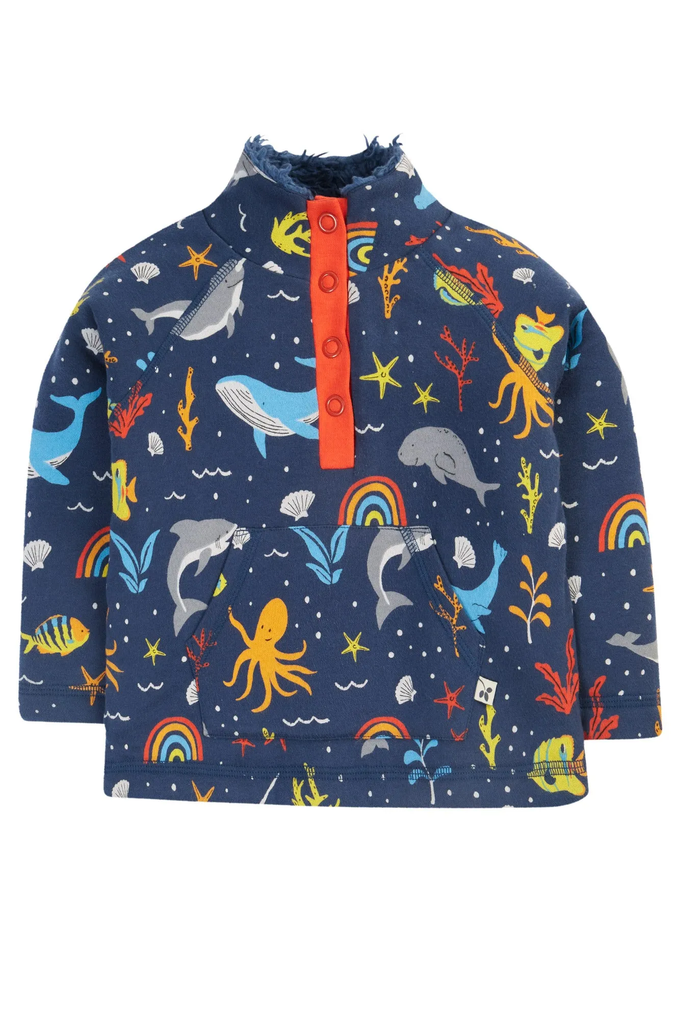 Frugi Baby Boys Navy Sea Theme Snuggle Fleece