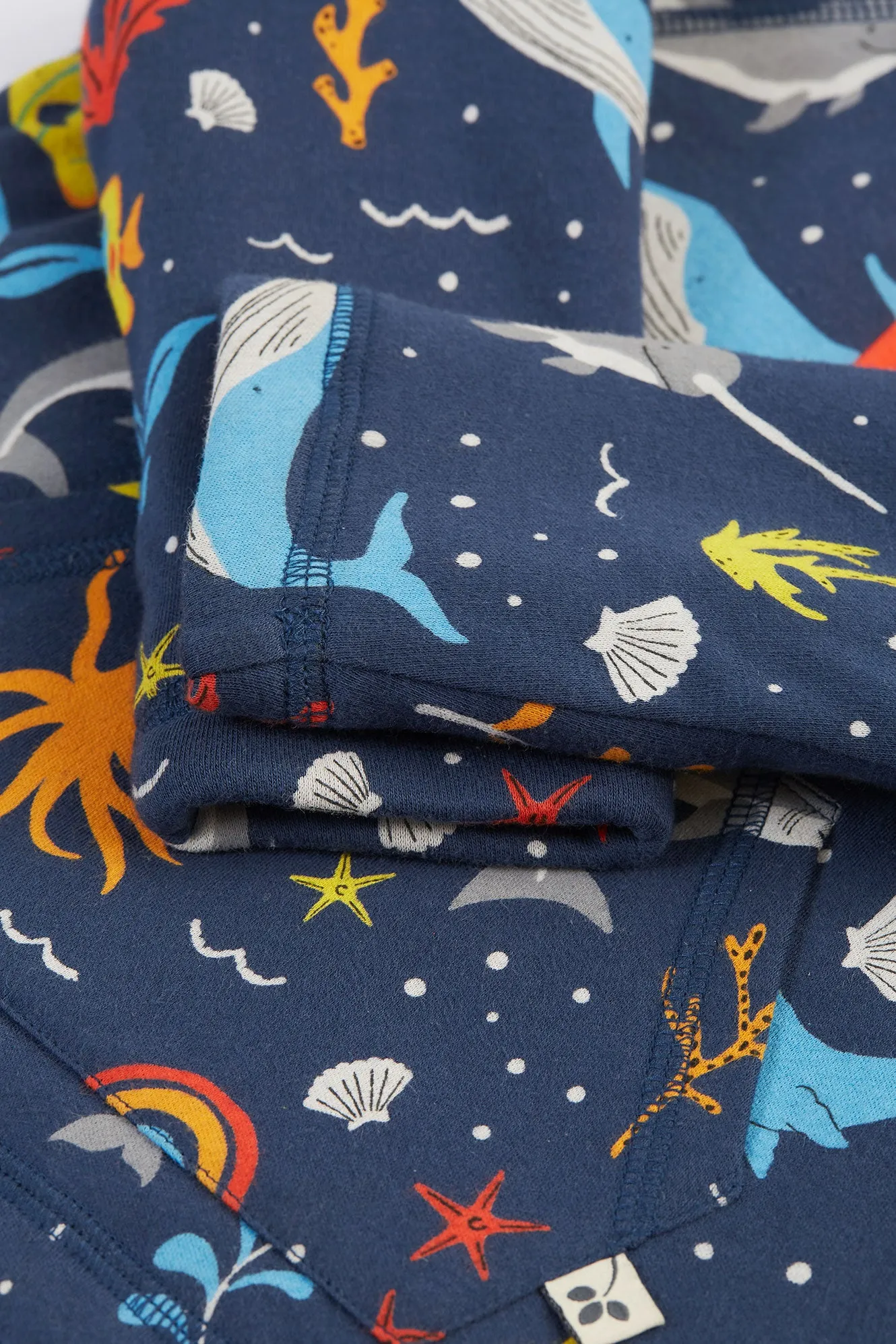 Frugi Baby Boys Navy Sea Theme Snuggle Fleece