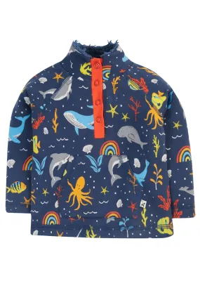 Frugi Baby Boys Navy Sea Theme Snuggle Fleece
