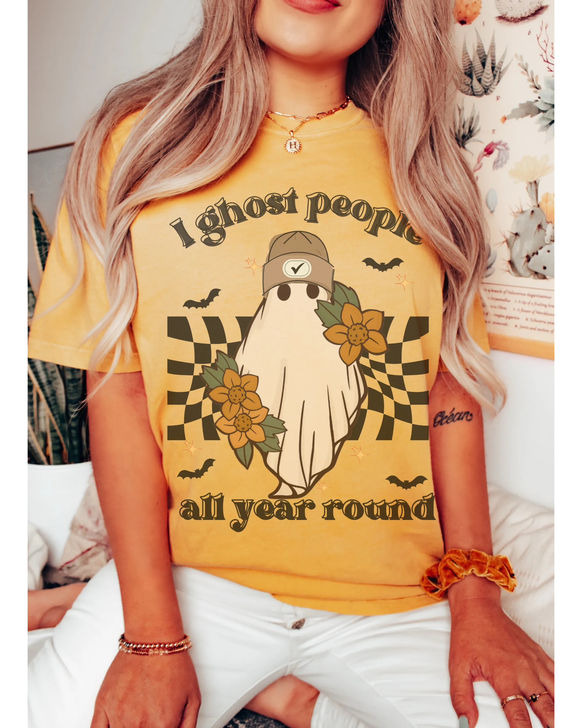 Funny Halloween Comfort Colors® T-Shirt, Women's I Ghost People All Year Round Funny T-Shirt