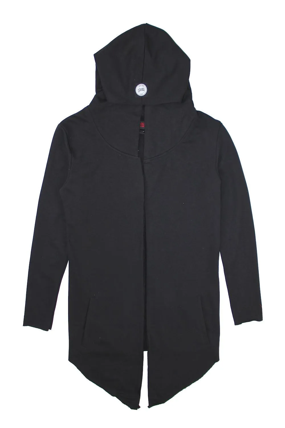 Gilet long capuche noir cv139254