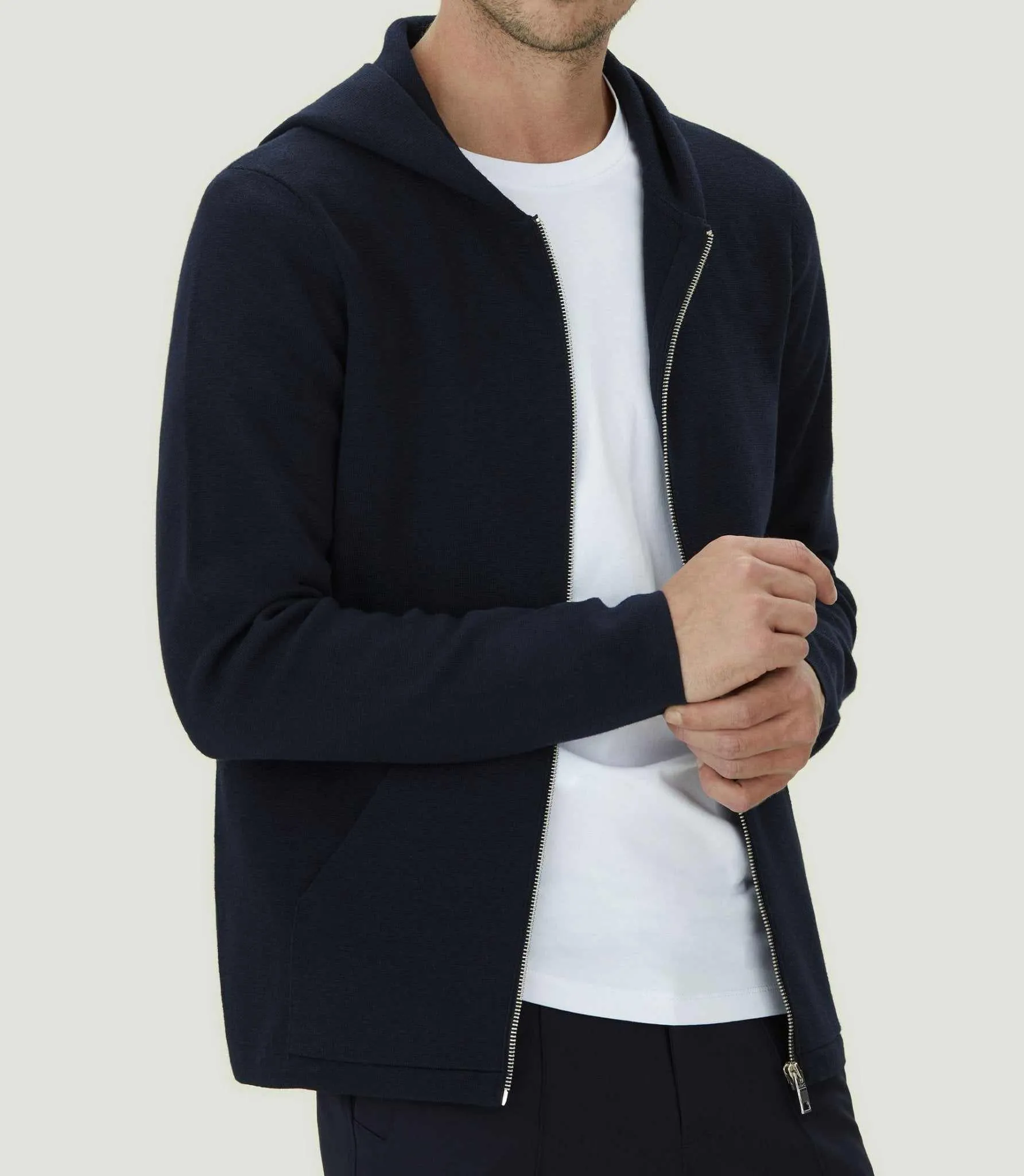 Gilet zippé à capuche marine "Leith"