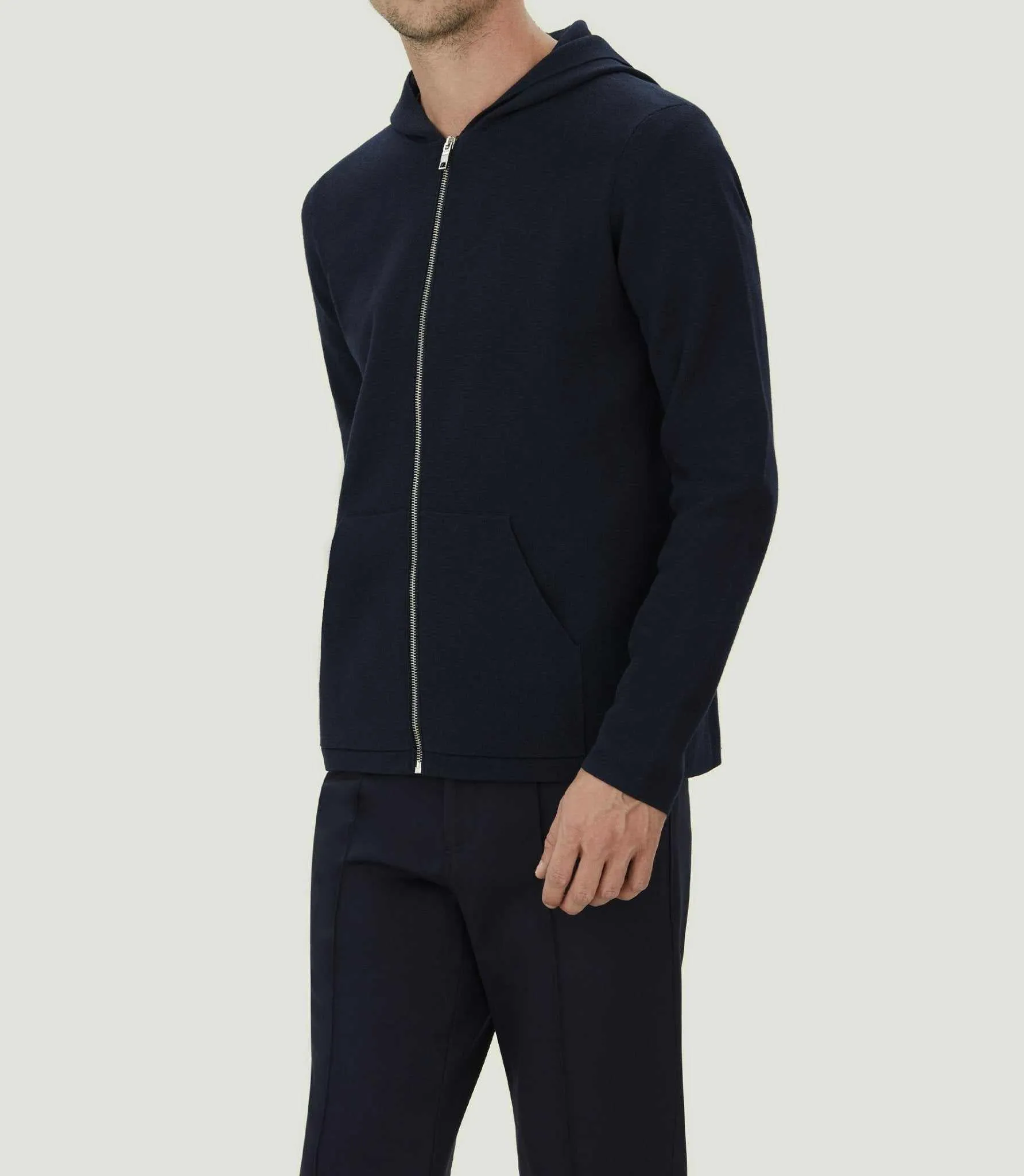 Gilet zippé à capuche marine "Leith"