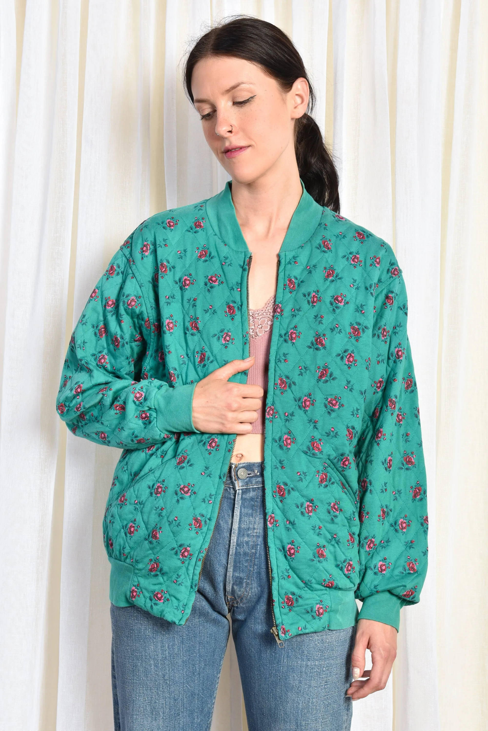 Gillie 1980s Quilted Cottage Coat