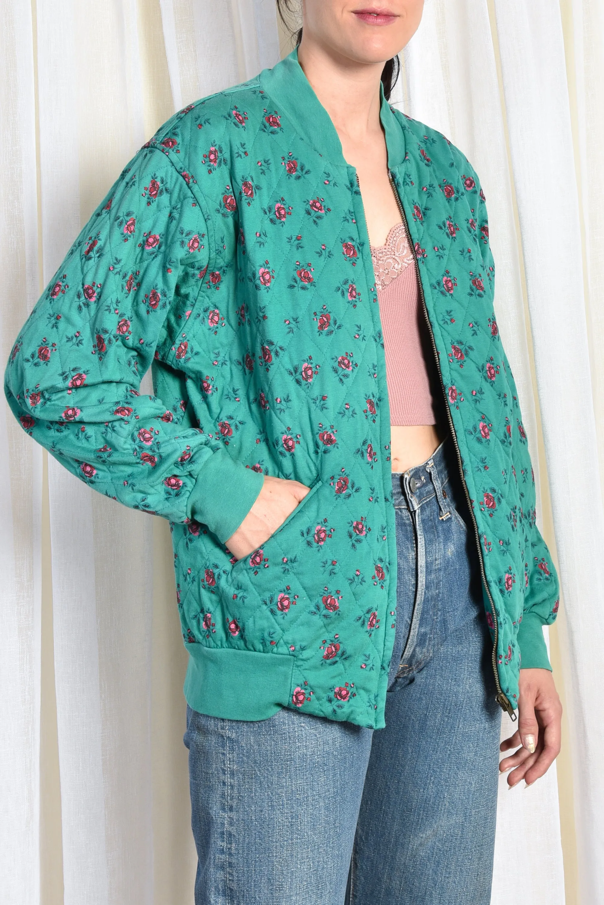 Gillie 1980s Quilted Cottage Coat