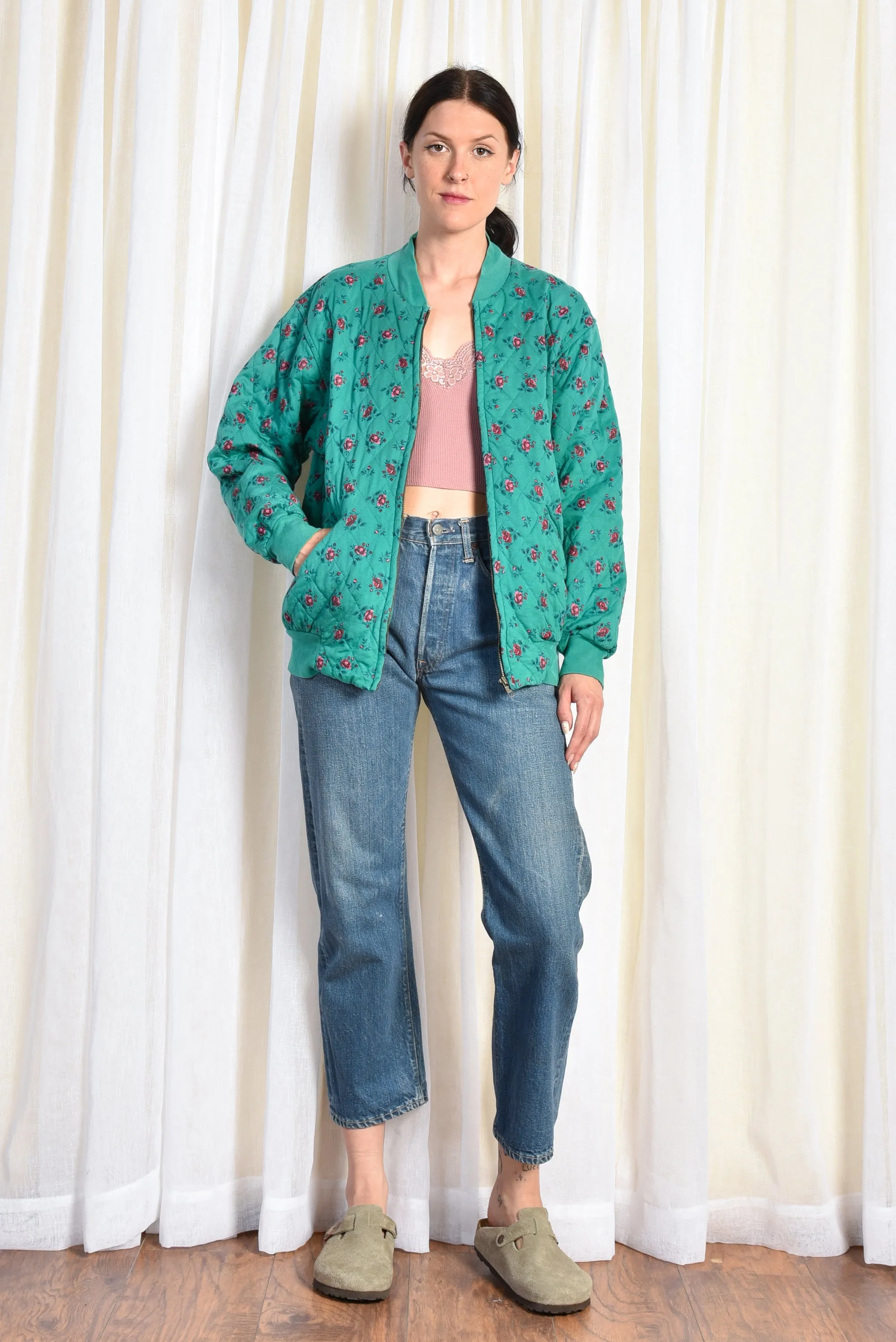 Gillie 1980s Quilted Cottage Coat