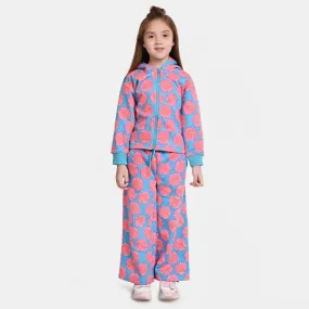 Girls Fleece 2 Piece Suit Autumn-Pink/Blue
