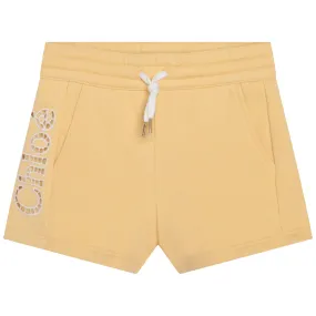 Girls Yellow Logo Shorts