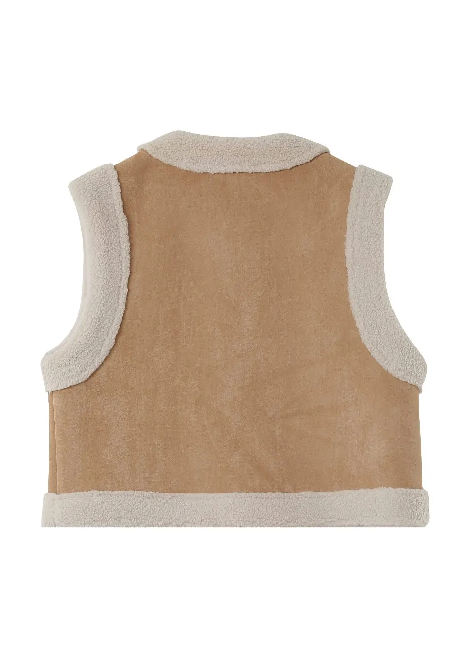 Grace & Mila Noe gilet suede imitatieschaap Beige