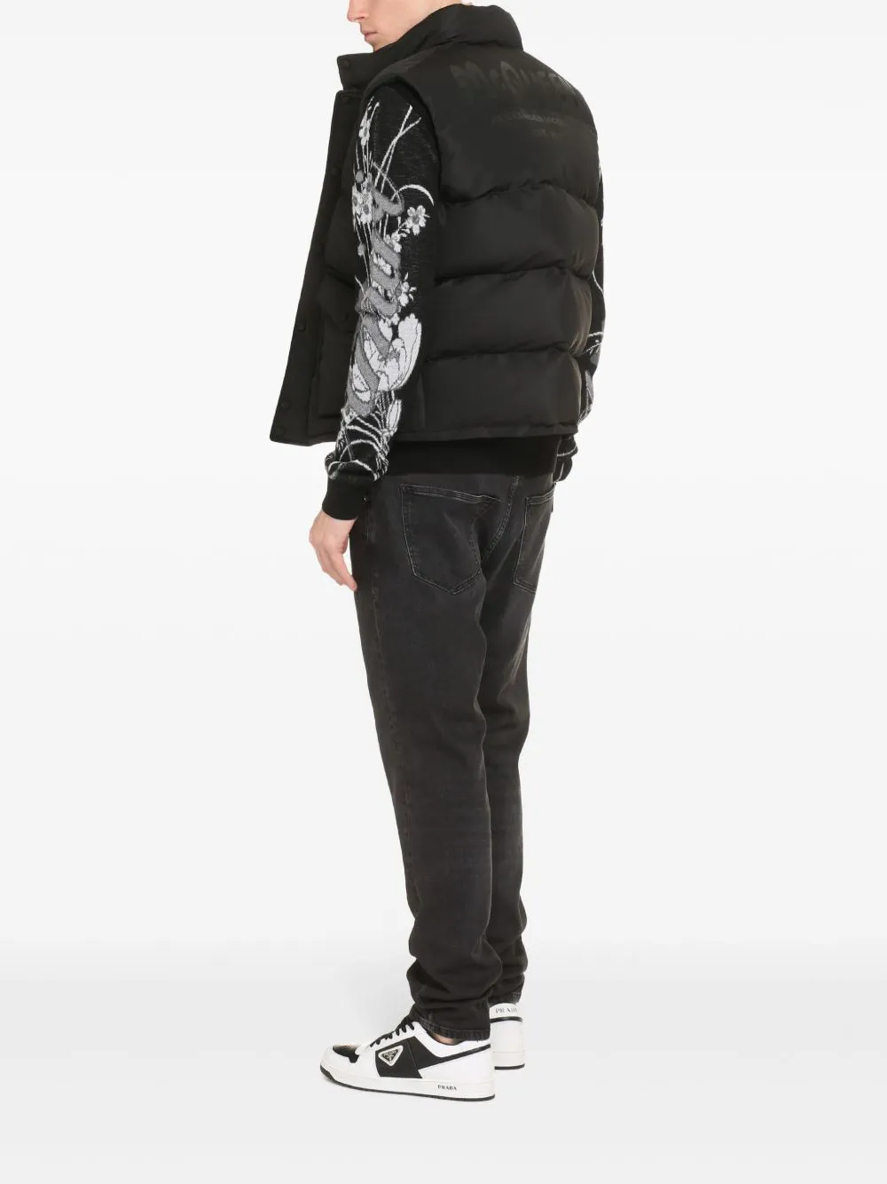 Graffiti-Print Padded Gilet
