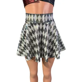 Harlequin Holographic Diamond Skater Skirt