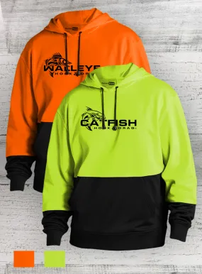 HD Fish - Sport Series - Enhanced Visibility Fleece Pull over Hoodie - Catfish Walleye Crappie Bass
