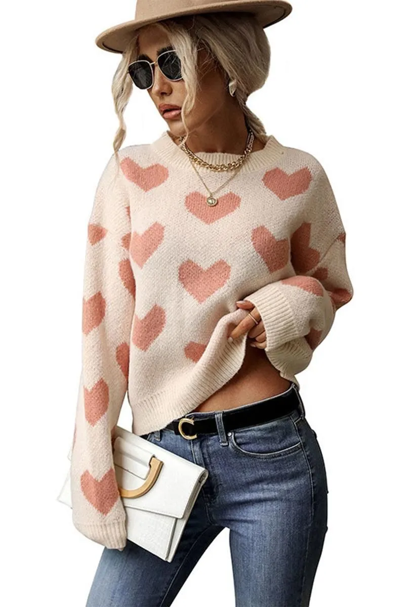 HEART PRINTING WARM CUTE SWEATER