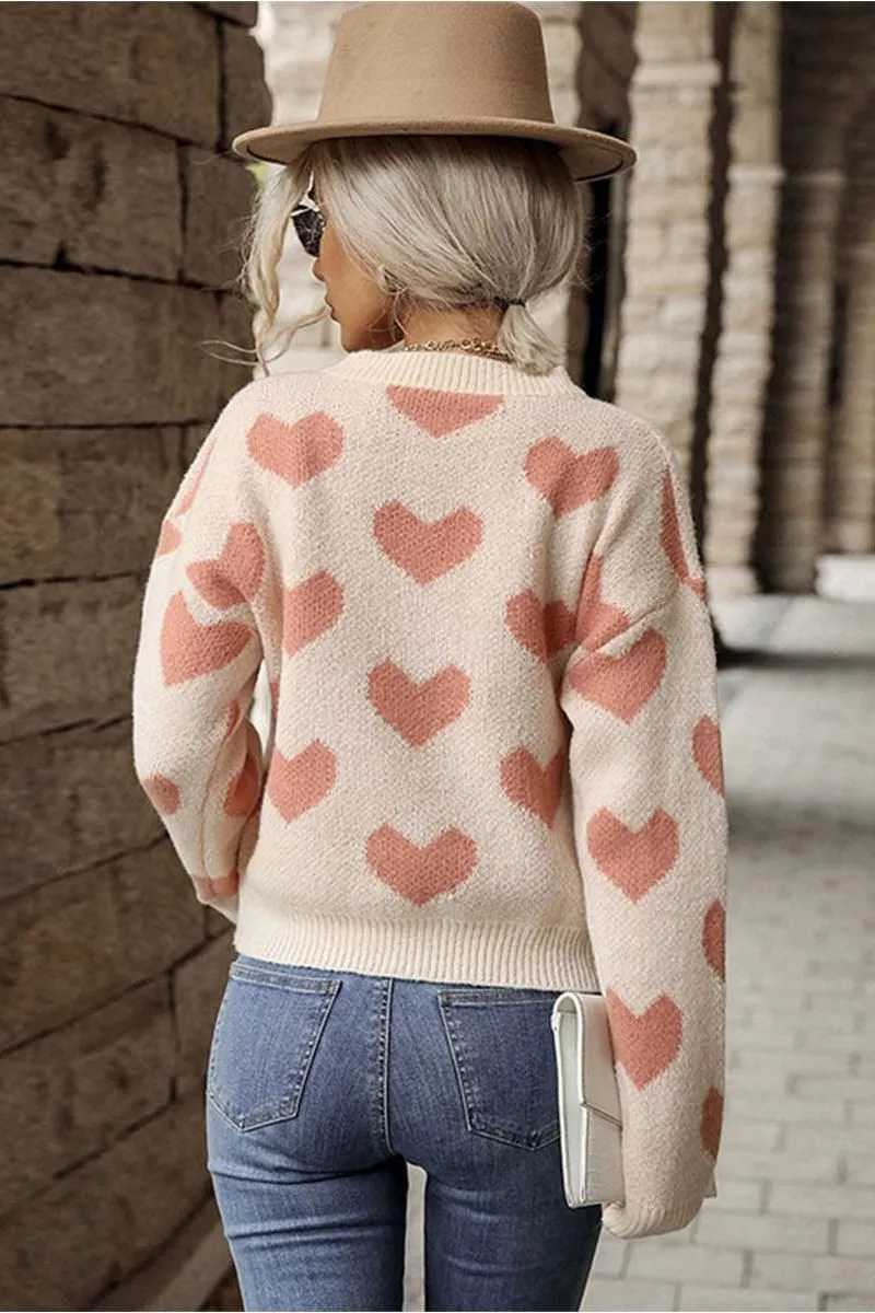 HEART PRINTING WARM CUTE SWEATER