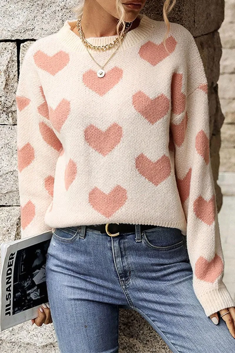 HEART PRINTING WARM CUTE SWEATER
