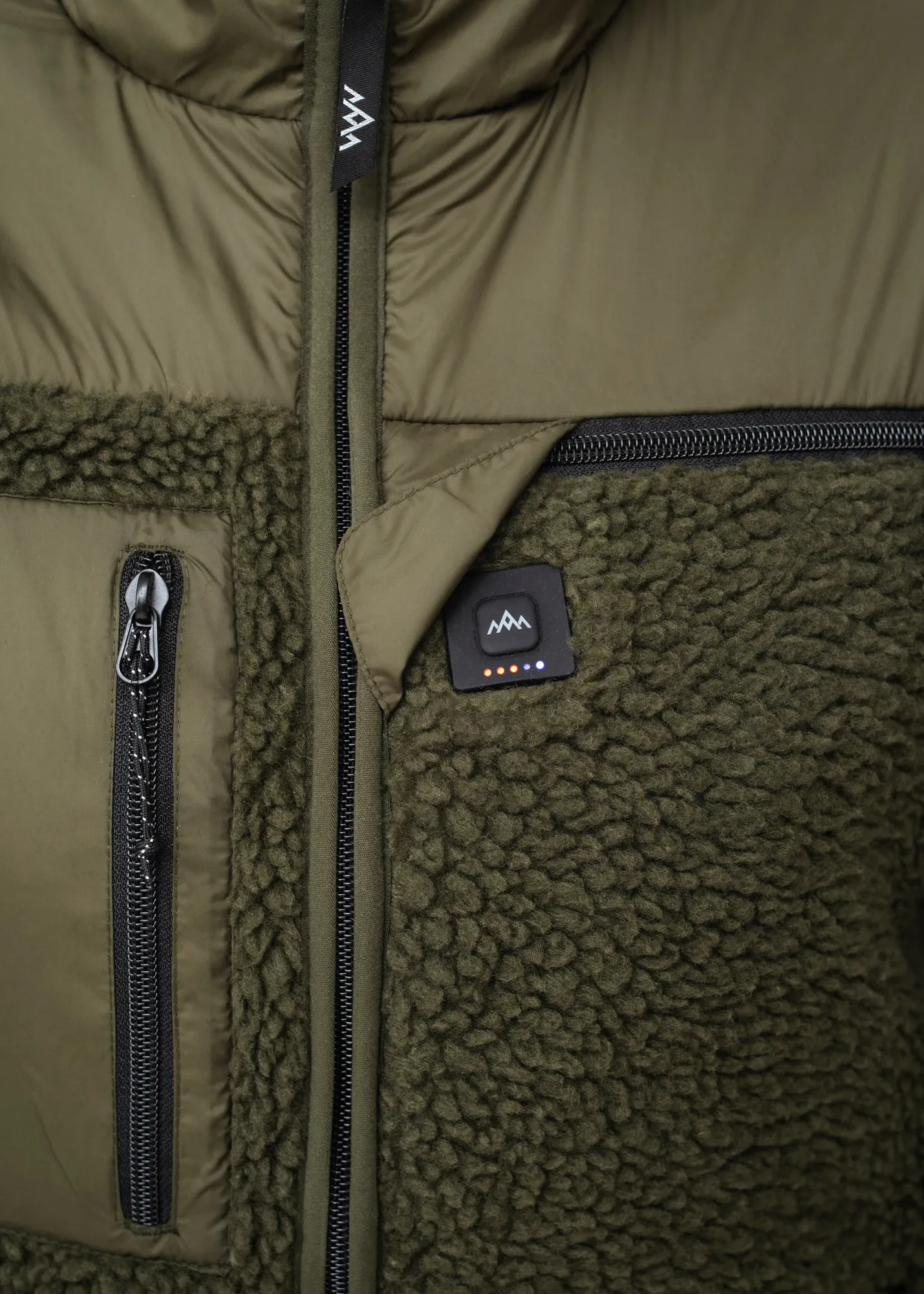 Heat Experience Unisex HeatX Heated Pile Fleece Olive Green | Buy Heat Experience Unisex HeatX Heated Pile Fleece Olive Green here | Outnorth