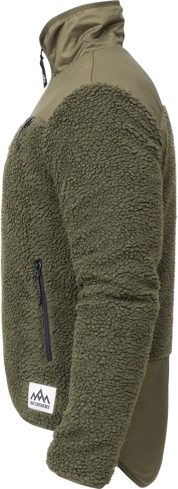 Heat Experience Unisex HeatX Heated Pile Fleece Olive Green | Buy Heat Experience Unisex HeatX Heated Pile Fleece Olive Green here | Outnorth